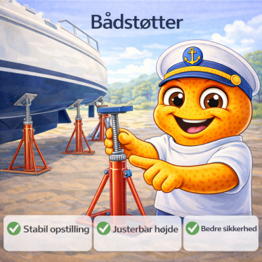 B�dst�tter og st�tteben til sikker opbevaring af b�d p� land