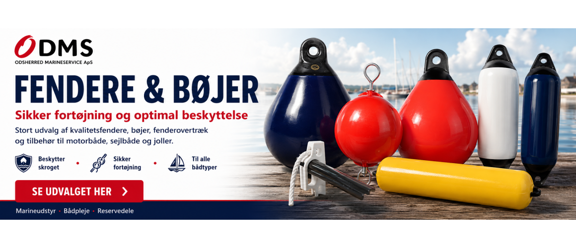 Fendere og b�jer til sikker fort�jning, skrogbeskyttelse og effektiv beskyttelse af b�den i havn.