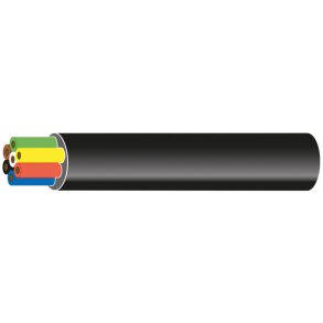 1852 Trailerkabel 7 leddet, 6x1mm2 + 1x2mm2 (sort) 10m