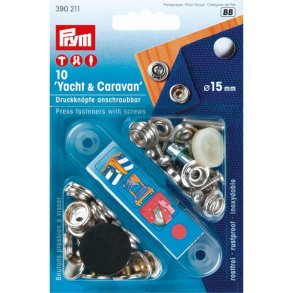 Prym Trykknapper RF med skruer. 10stk15mm med vrktj