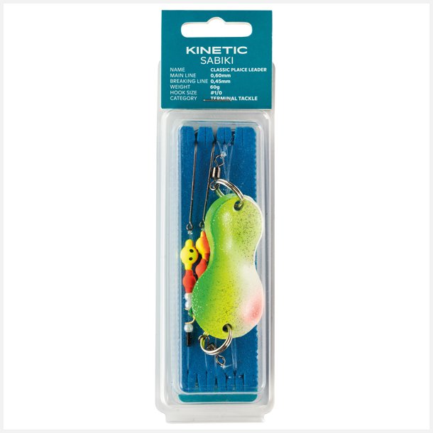 Kinetic Sabiki plaice leader/spoon hvid/grn, 40g