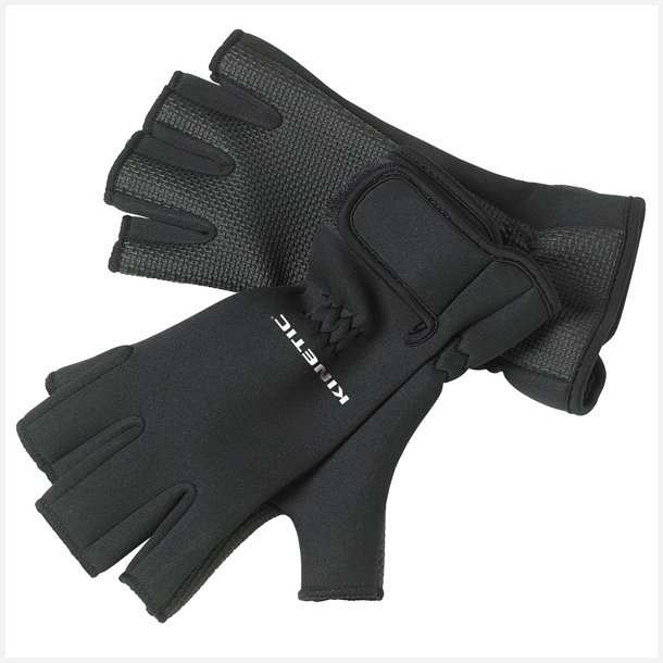 Kinetic neoprene handske Half finger sort, str L