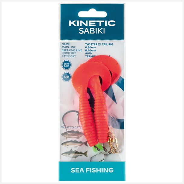 Kinetic Sabiki Twister XL, Red/black/gold