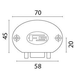Skabsl�s hvid med anti vibration 70 x 45 x 20 mm