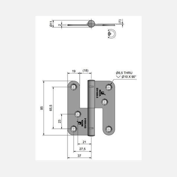 Roca drhngsel 74x85mm hjre RF