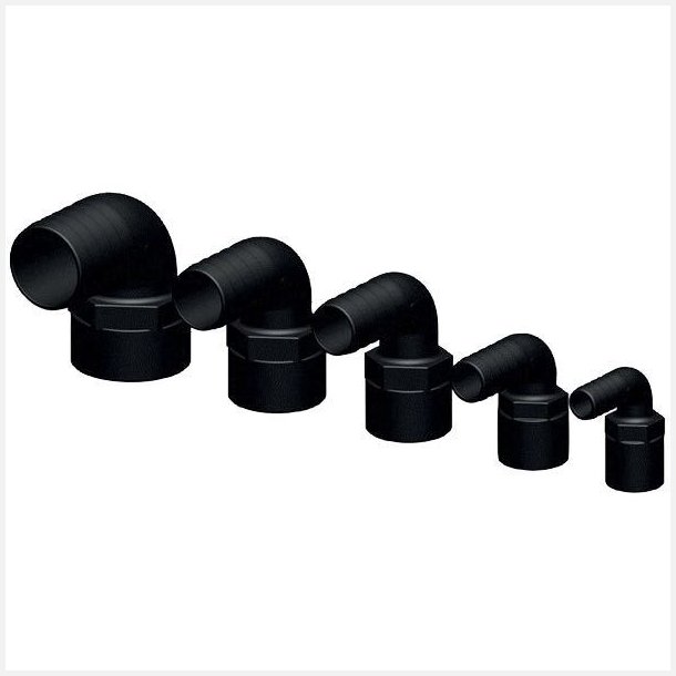 Trudesign 90&deg; slangestuds 19mm sort 3/4" indvendig gevind