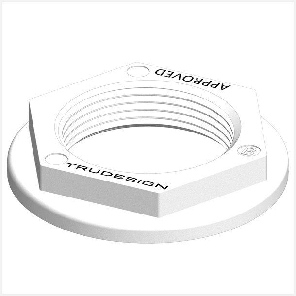 Trudesign Mtrik 1/2" hvid til skroggennemfring