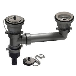 Dobbelt afl�b 125 - 320 mm med � 25 mm studs