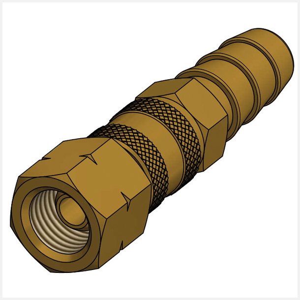 Gas quick connector 1/4" gevind - 10mm slangestuds blister