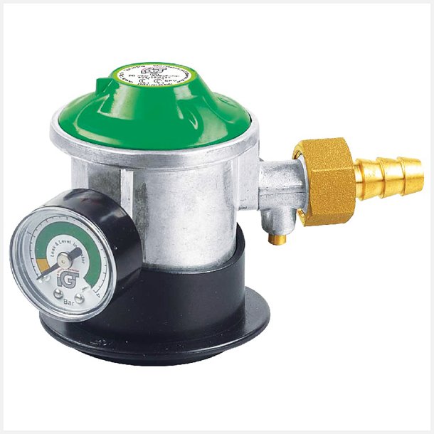 Gas regulator Jumpo click on med manometer &amp; slangestuds 10