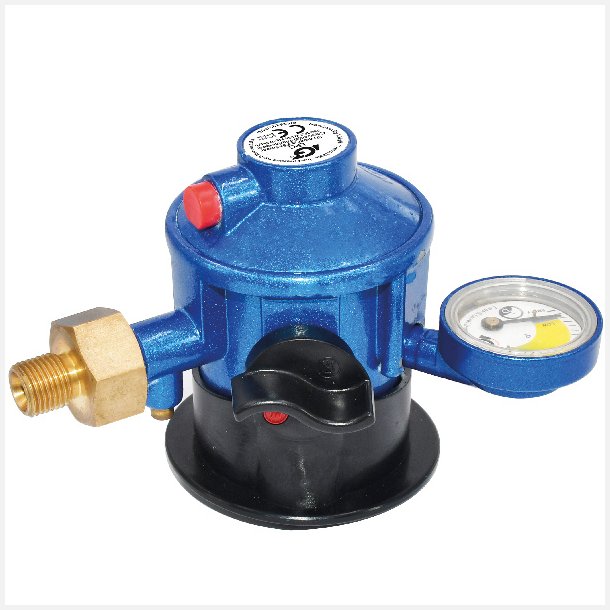 Gas regulator Jumpo click on med manometer og 1/4" gevind