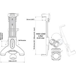 ROKK iPad/Tablet monteringskit til gel�nder �19-34mm