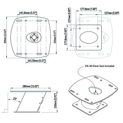 ScanStrut PowerTower til radar, sort 150mm/6"