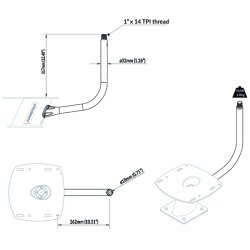 ScanStrut PowerTower stang GPS &amp; VHF holder 1"x14 gevind