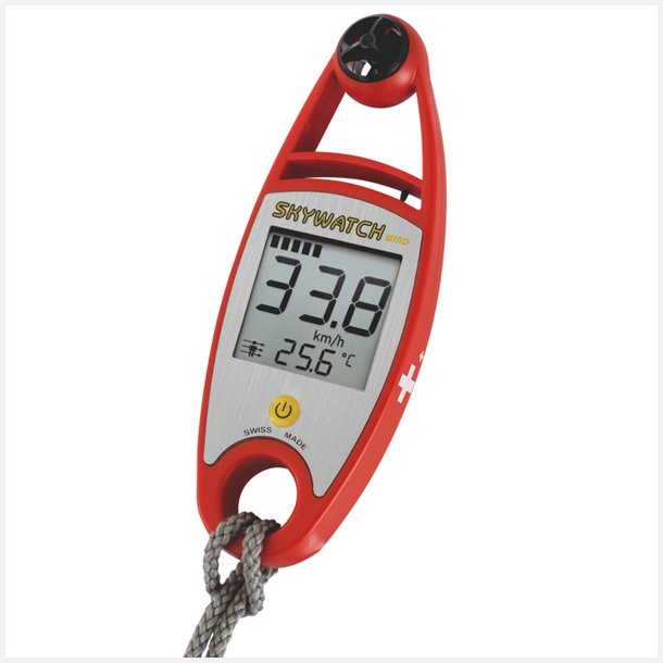 Vindm�ler h�ndholdt skywatch med temperatur r�d