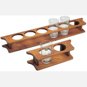 Roca glasholder teak 4 glas 43x9x9cm