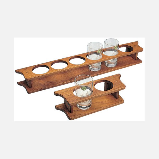 Roca glasholder teak 61x9x9cm, 6 glas