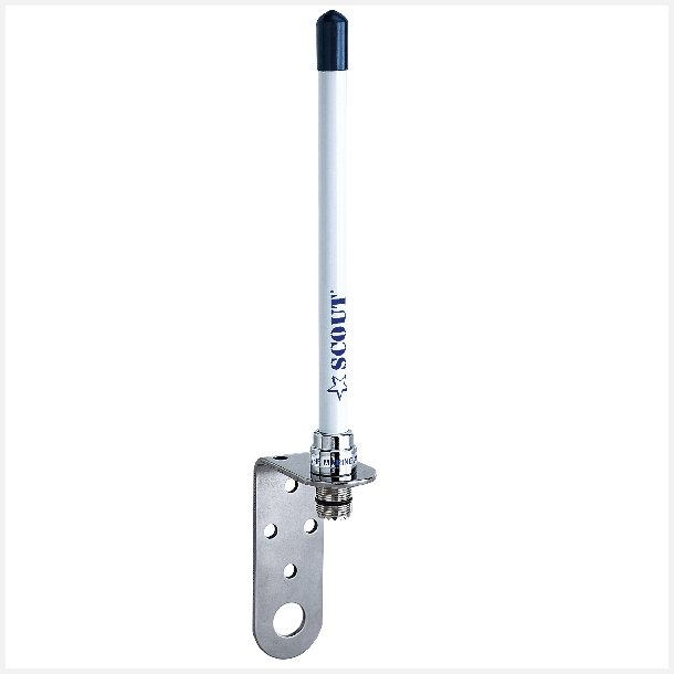 Scout KM-10 VHF antenne 18cm m/18m kabel vinkelbeslag &amp; stik
