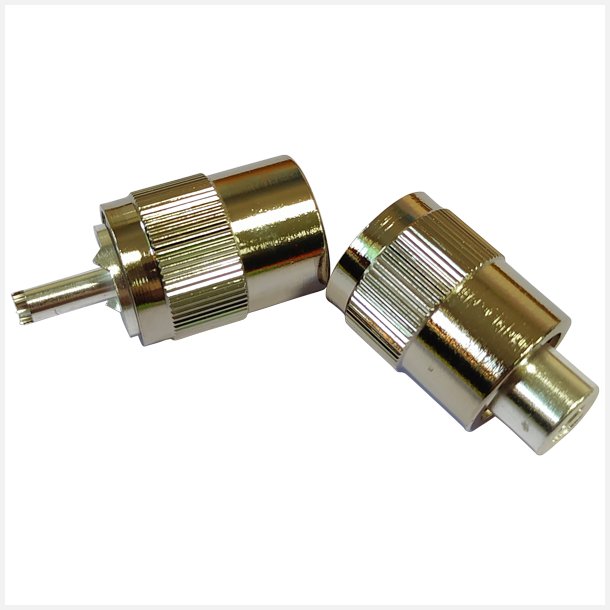 1852 VHF stik PL259 til 6mm kabel, lodning, 2-pak