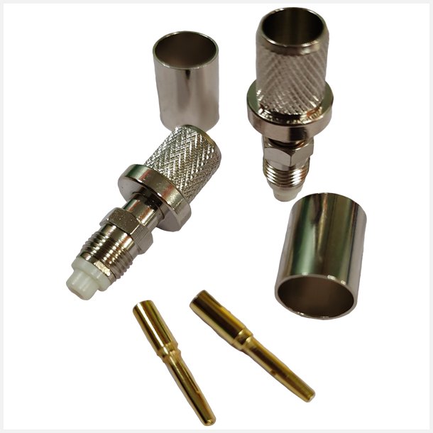 1852 FME hun stik til 10mm kabel RG213, crimpning, 2-pak