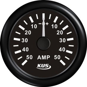 Kus amperemeter sort, med 50Amp shunt 12/24V