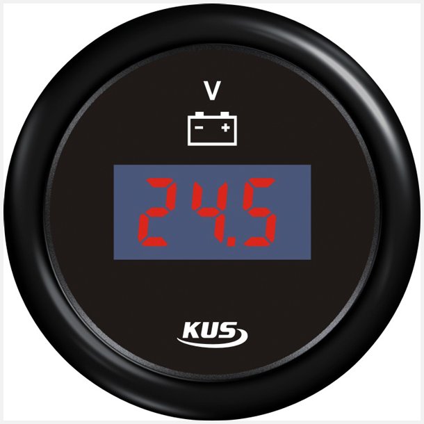 Kus digital voltmeter 9-32v, sort, 12/24v