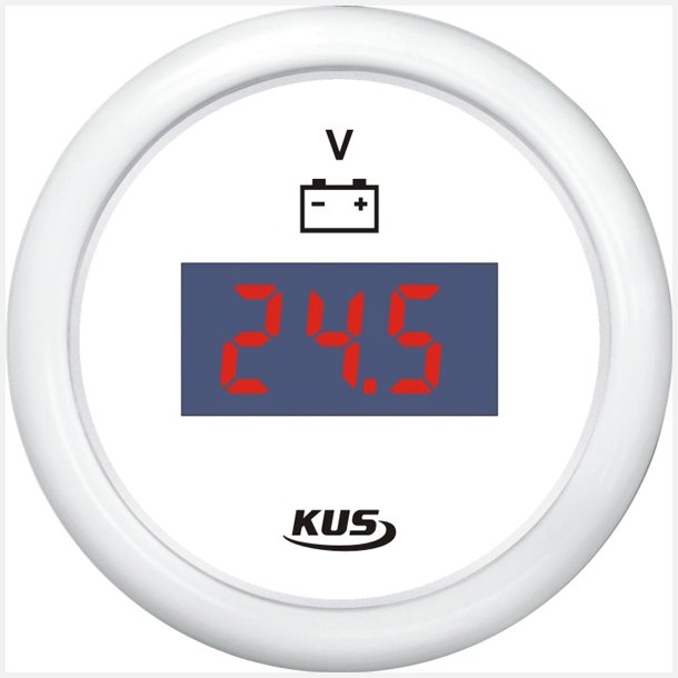 Kus digital voltmeter 9-32v, hvid, 12/24v