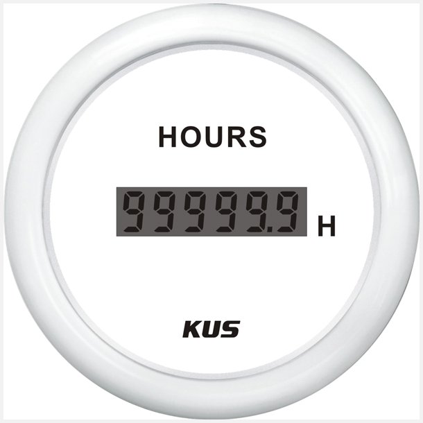 Kus digital timetller, hvid, 12/24v