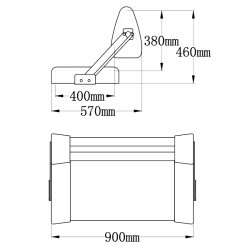 ESM ST90 Dobbelt sofa Lux sort med lysegr�, bredde 90 cm