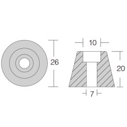 1852 Zinkanode sidepower (61180) �ldre 4 &amp; 6hk 3-blad