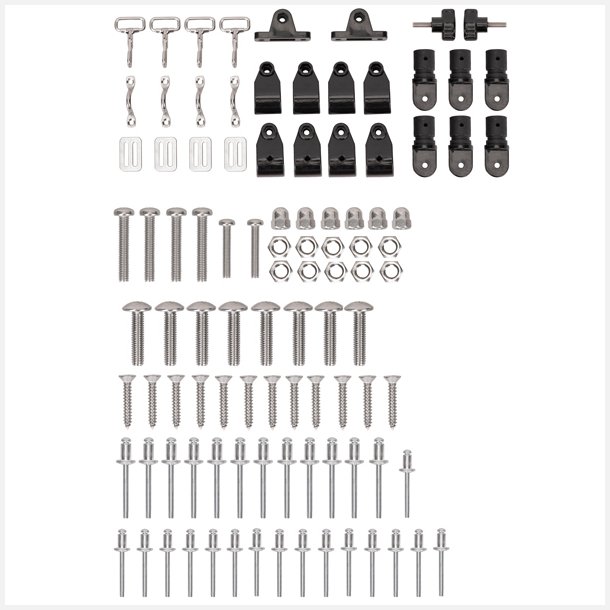 Bimini top monteringsdele, skruer &amp; plast beslag t/1 Bimini
