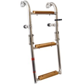 Badestige 2+1 RF stl med 3 teak trin