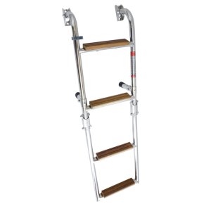 Badestige 2+2 RF stl med 4 teak trin