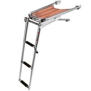 Stvnplatform med teak og stige 65x33cm 25mm rr