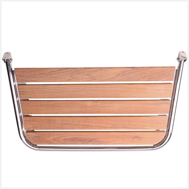 Badeplatform i rustfrit stl og teak, 80x45cm