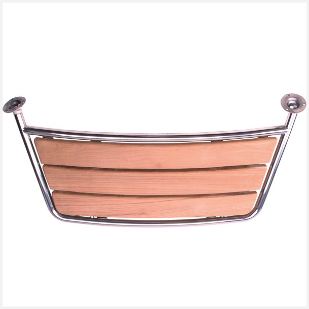 Badeplatform i rustfrit stl og teak, 84x38cm