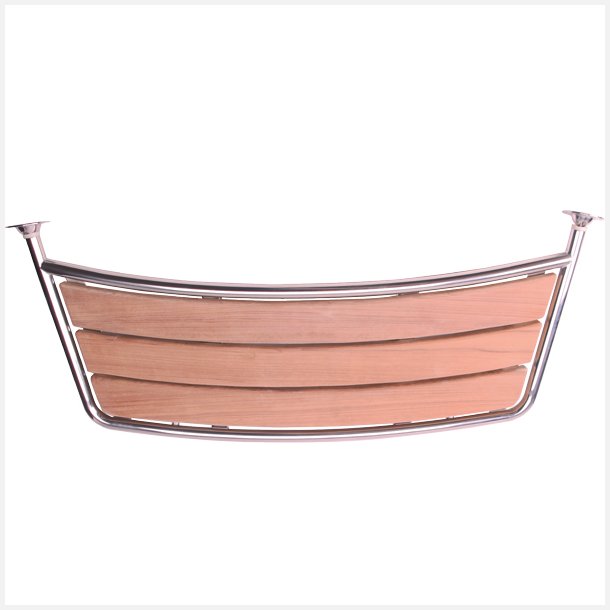 Badeplatform i rustfrit stl og teak, 100x38cm