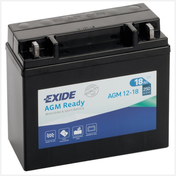 Exide AGM start batteri, 18 Amp