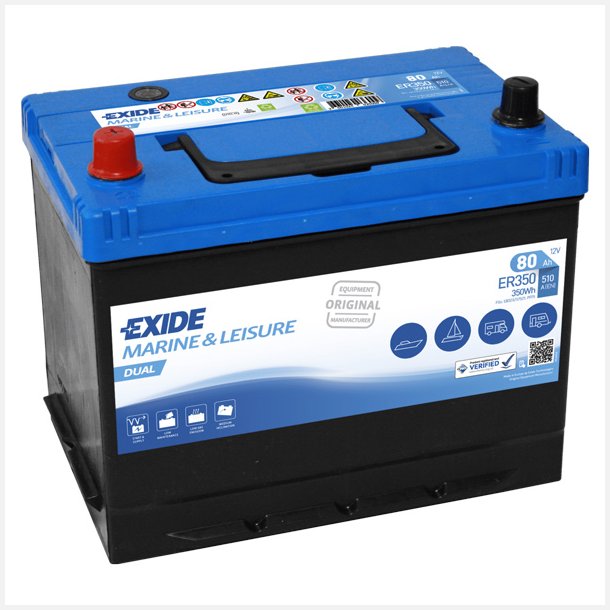 Exide Dual batteri, 80 Amp