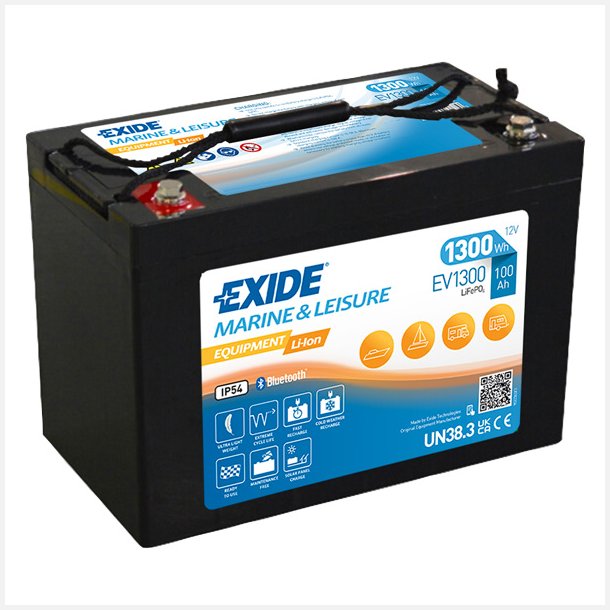 EXIDE EV1300 lithium batteri 100A