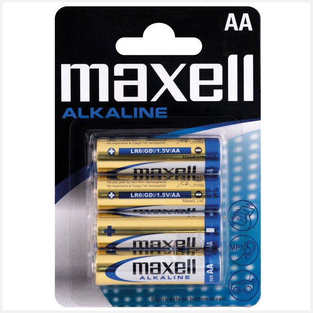 Maxell Alkaline batteri AA / LR06, 4 stk