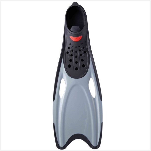 Sort/gr� sv�mmef�dder med fishtail-design i st�rrelse 45-47