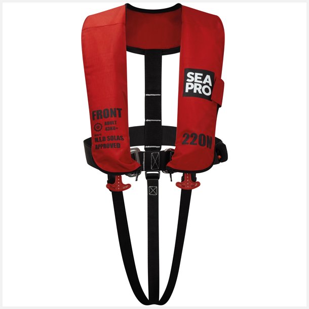 Seapro Erhvervsvest 220N m/harness, Rd