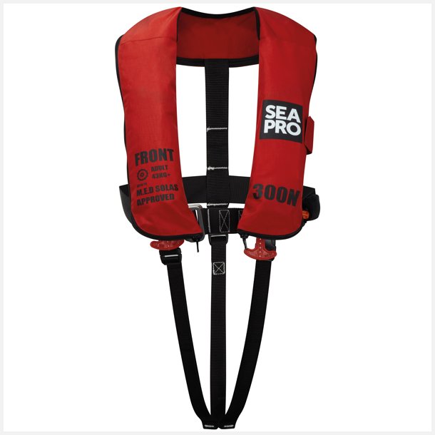 Seapro Erhvervsvest 300N m/harness, Rd