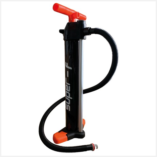 Super-F H�ndpumpe med manometer til sup 2 bar 2x2100cc sort/r�d