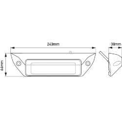 Hella d�kslys sort LED 1200 lumen vinklet 45 gr. 12/24v