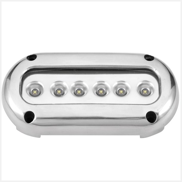 Undervandslys pbygning 14.2W 10-30V 6 LED hvid