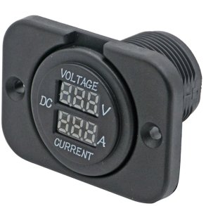 1852 panel med volt- & amperemeter 6-30 Vdc 0-10Amp