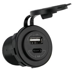 1852 indbygnings USB udtag IP65 12/24V USB A &amp; C