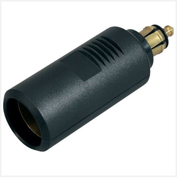 Hanstik lille med adapter til cigarret stik 12/24V 16 amp